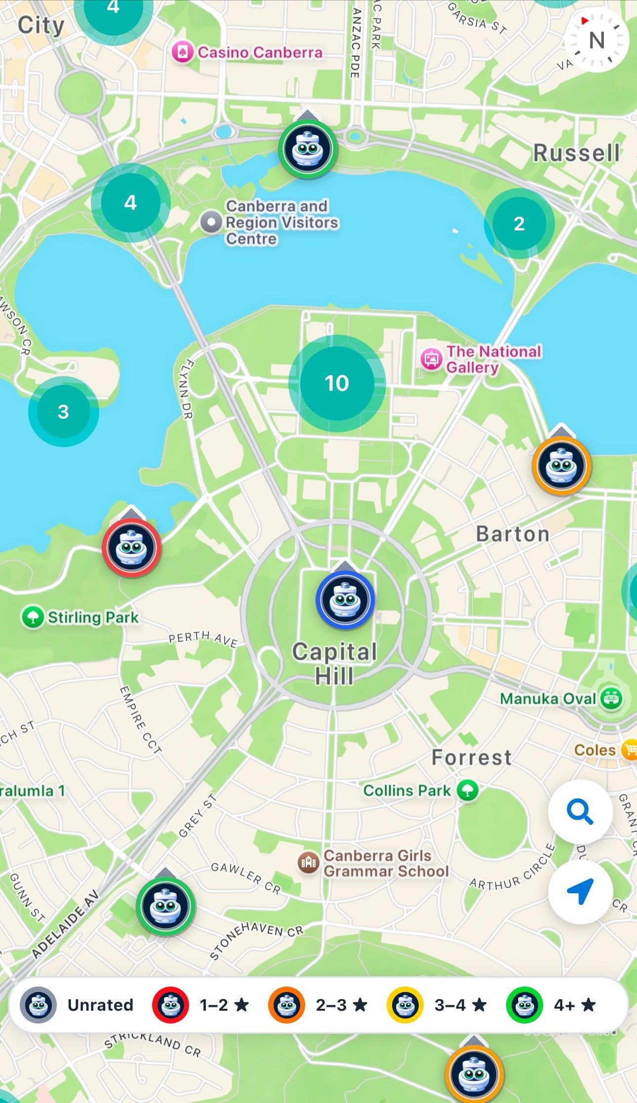 Loocation nearby map screen